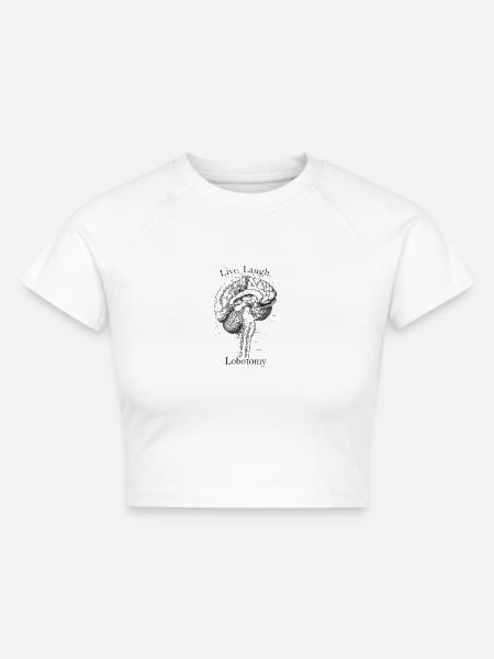 Lobotomy - Cropped Frauen Organic T-Shirt - Weiß