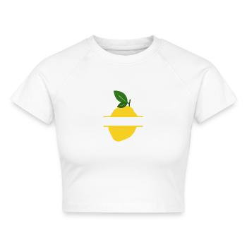 Lemon Split Frame - Cropped Frauen Organic T-Shirt - Weiß - Vorne - AI Model Female 172 dark (172cm)
