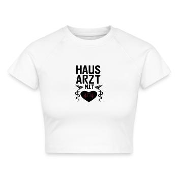 Hausarzt mit Herz Geschenk - Cropped Frauen Organic T-Shirt - Weiß - Vorne - AI Model Female 172 dark (172cm)