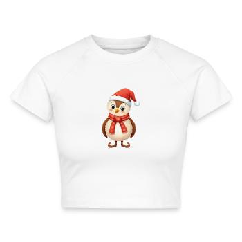Weihnachtlicher Charakter - Cropped Frauen Organic T-Shirt - Weiß - Vorne - AI Model Female 172 dark (172cm)