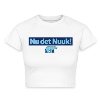 Nu det Nuuk Polar Bear - Cropped Frauen Organic T-Shirt - Weiß - Vorne - AI Model Female 172 dark (172cm)