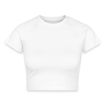#!/bin/bash - Linux Shell - Cropped Frauen Organic T-Shirt - Weiß - Vorne - AI Model Female 172 dark (172cm)