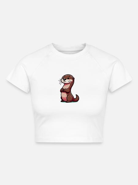 Otter - Cropped Frauen Organic T-Shirt - Weiß