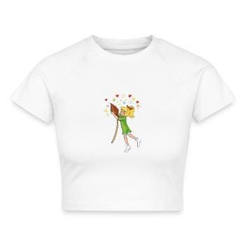 Bibi mit Kartoffelbrei Herzen Sternchen - Cropped Frauen Organic T-Shirt - Weiß - Vorne - AI Model Female 172 dark (172cm)