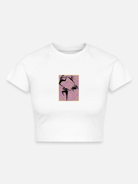 Dance Tanzen Menschen - Cropped Frauen Organic T-Shirt - Weiß