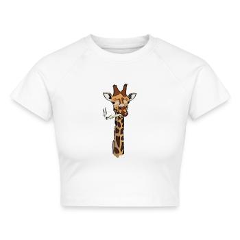 Psyche Giraffe - Cropped Frauen Organic T-Shirt - Weiß - Vorne - AI Model Female 172 dark (172cm)