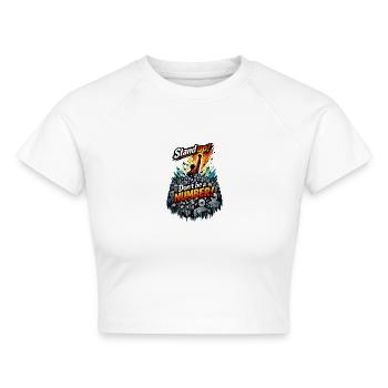 Steh auf! Sei keine Nummer! - Cropped Frauen Organic T-Shirt - Weiß - Vorne - AI Model Female 172 dark (172cm)