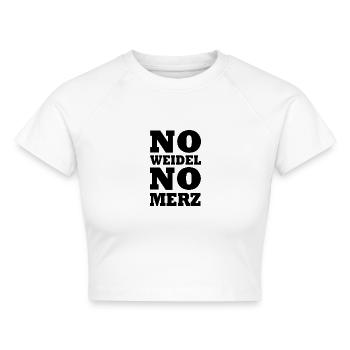 No weidel no merz - Cropped Frauen Organic T-Shirt - Weiß - Vorne - AI Model Female 172 dark (172cm)