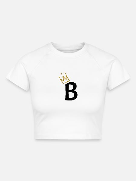 Buchstabe B - Anfangsbuchstabe B - Cropped Frauen Organic T-Shirt - Weiß
