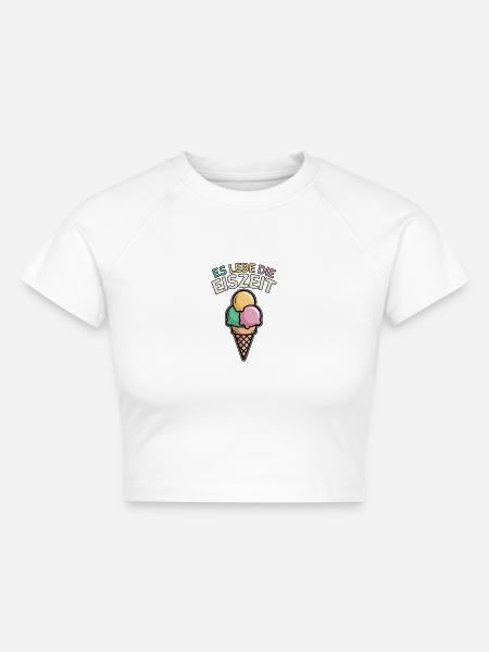 Es lebe die Eiszeit - eiscreme - Cropped Frauen Organic T-Shirt - Weiß
