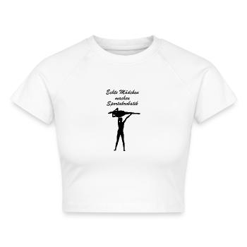 Echte Mädchen Akrobatik - Cropped Frauen Organic T-Shirt - Weiß - Vorne - AI Model Female 172 dark (172cm)