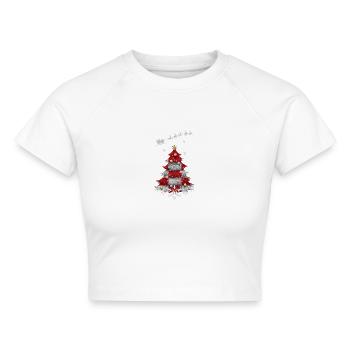 Weihnachtsbaum mit Kroatien-Flagge - Cropped Frauen Organic T-Shirt - Weiß - Vorne - AI Model Female 172 dark (172cm)