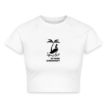 Spanien - meine Leidenschaft Urlaub Geschenk - Cropped Frauen Organic T-Shirt - Weiß - Vorne - AI Model Female 172 dark (172cm)