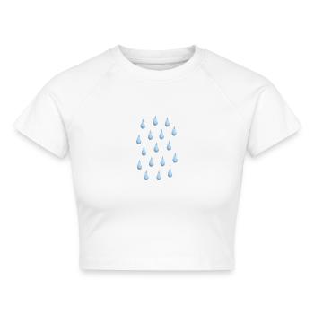 Regen Regentropfen - Cropped Frauen Organic T-Shirt - Weiß - Vorne - AI Model Female 172 dark (172cm)