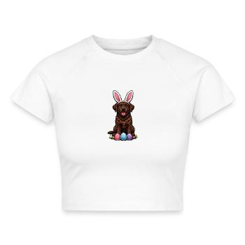 Brauner Labrador Retriever Schoko Labbi Ostern - Cropped Frauen Organic T-Shirt - Weiß - Vorne - AI Model Female 172 dark (172cm)