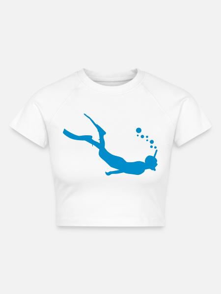 Schnorcheln - Cropped Frauen Organic T-Shirt - Weiß