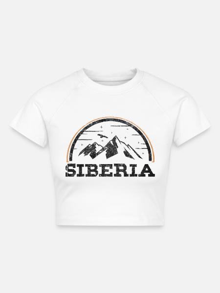 Russland Sibirien - Cropped Frauen Organic T-Shirt - Weiß