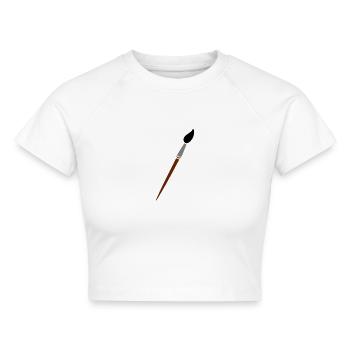 Pinsel - Cropped Frauen Organic T-Shirt - Weiß - Vorne - AI Model Female 172 dark (172cm)