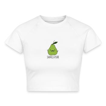 Shakespear - Cropped Frauen Organic T-Shirt - Weiß - Vorne - AI Model Female 172 dark (172cm)