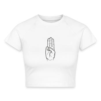 Tribute von Panem - Hunger Games - Cropped Frauen Organic T-Shirt - Weiß - Vorne - AI Model Female 172 dark (172cm)