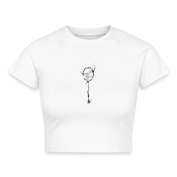 Badminton - Cropped Frauen Organic T-Shirt - Weiß - Vorne - AI Model Female 172 dark (172cm)