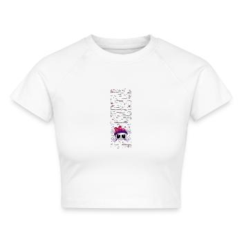 Rockabella,schwarz,pink,Rockabilly,Scchriftzug, - Cropped Frauen Organic T-Shirt - Weiß - Vorne - AI Model Female 172 dark (172cm)