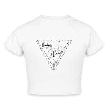 Skelett Bus - Cropped Frauen Organic T-Shirt - Weiß - Hinten - AI Model Female 172 dark (172cm)