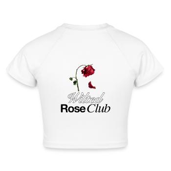 Wilted Rose Aesthetic - Cropped Frauen Organic T-Shirt - Weiß - Hinten - AI Model Female 172 dark (172cm)