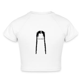 Black simple pimple playful - Cropped Frauen Organic T-Shirt - Weiß - Hinten - AI Model Female 172 dark (172cm)