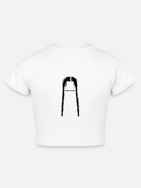 Black simple pimple playful - Cropped Frauen Organic T-Shirt - Weiß