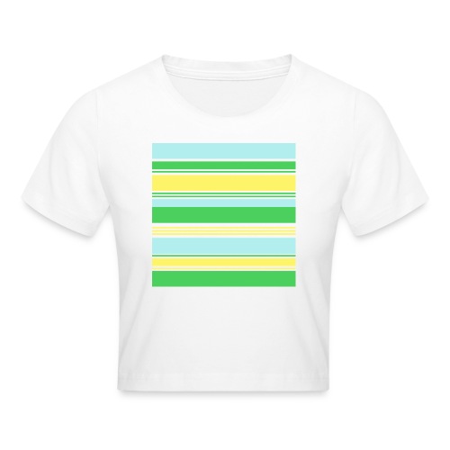 Sky blue Green and Yellow STRIPES - Camiseta crop