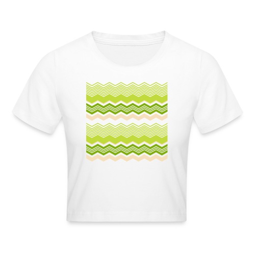 ZIG ZAG Verde y Crema - Camiseta crop