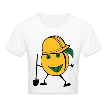 travailleur de la construction d'orange - Crop top - blanc - Devant - Marisol (170cm)