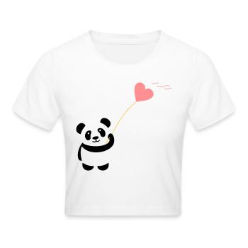 panda coeur mignon ballon ours gros gros kusch - Crop top - blanc - Devant - Marisol (170cm)