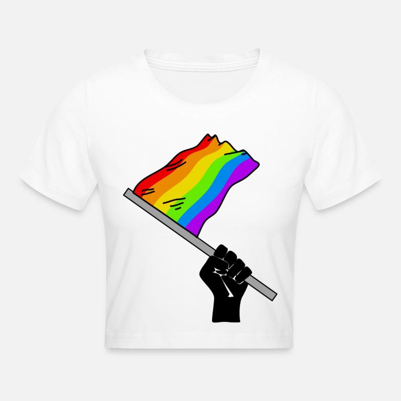 Pride month arc-en-ciel drapeau Faust - Crop top - blanc