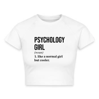 Psychologie Mädchen Lustiger Spruch - Frauen Cropped T-Shirt - Weiß - Vorne - Marisol (170cm)
