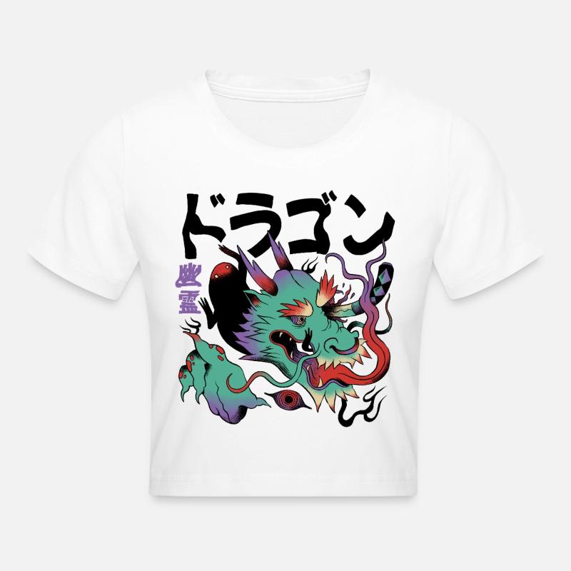 Dragon Cosmique Éclatant - Crop top - blanc