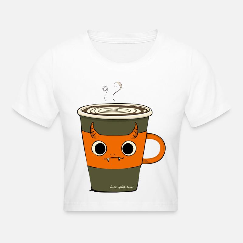 Basic Witch Brew | Funny Demon Coffee Mug - Cropped T-Shirt - white