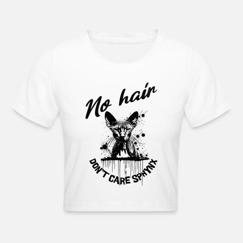 Sphynx Chat Sans Poils S’en Fiche - Crop top - blanc