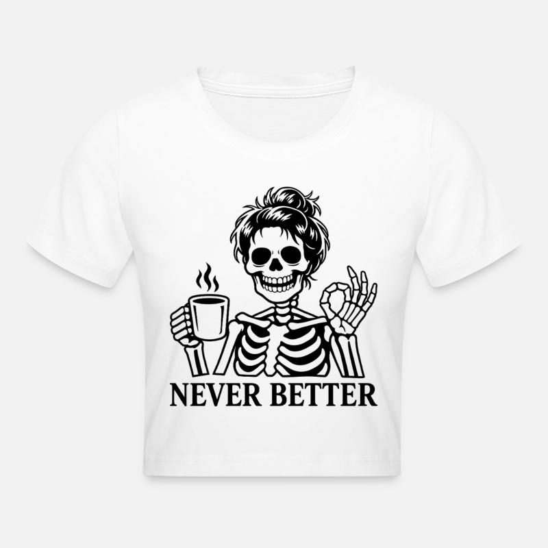 Coffee, coffee drinker, coffee drinker, funny - Cropped T-Shirt - white