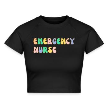 Emergency Nurse - Cropped T-Shirt - black - Front - Marisol (170cm)