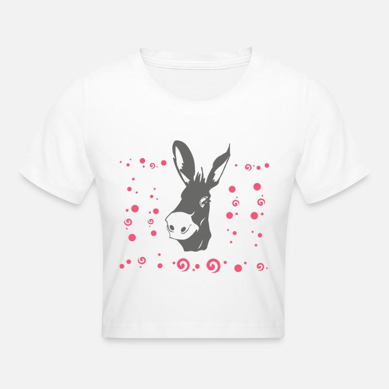 Âne mignon gris - Crop top - blanc