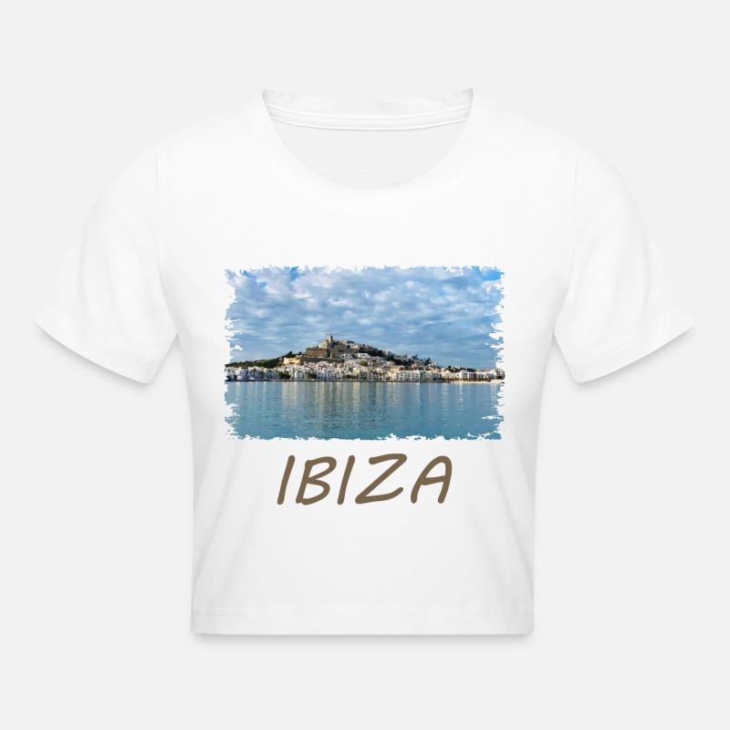 ibiza town - Cropped T-Shirt - white