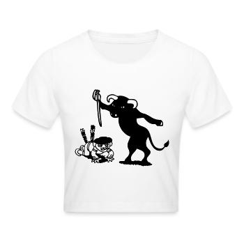 corrida humour noir cynique taureau matador - Crop top - blanc - Devant - Marisol (170cm)