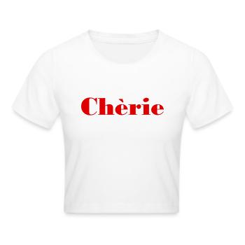 Chèrie - Liebling - französisch - Frankreich - Frauen Cropped T-Shirt - Weiß - Vorne - Marisol (170cm)