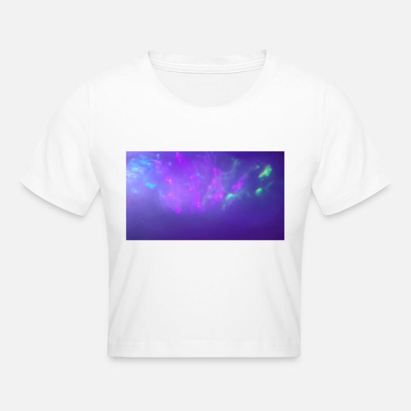 Neon Space - Cropped T-Shirt - white