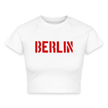 Slogan de Berlin - Porte de Brandebourg - Alexanderplatz - Crop top - blanc - Devant - Marisol (170cm)