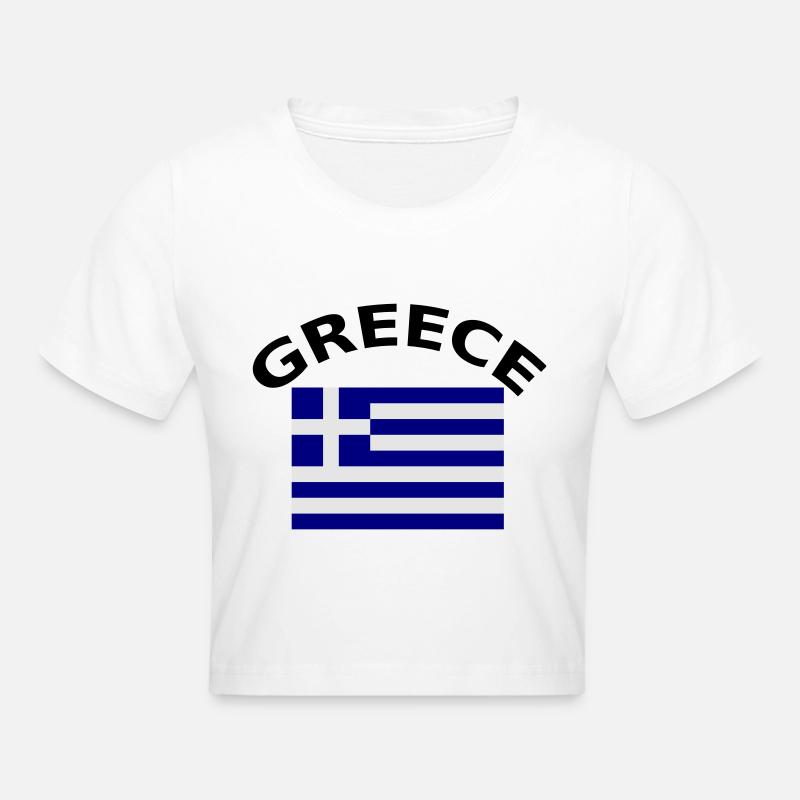 Grèce, Grèce, drapeau, drapeau - Crop top - blanc