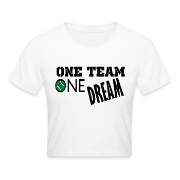 one dream - Cropped T-Shirt - white - Front - Marisol (170cm)
