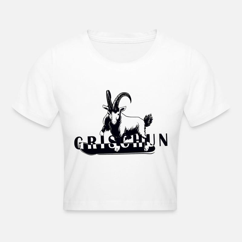 Grischun Capricorn Snowboard - Cropped T-Shirt - white